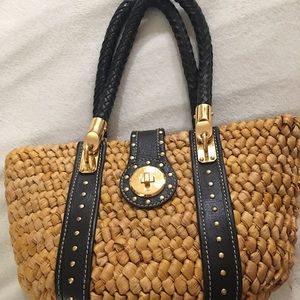 Black Straw Michael Kors Purse